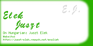 elek juszt business card